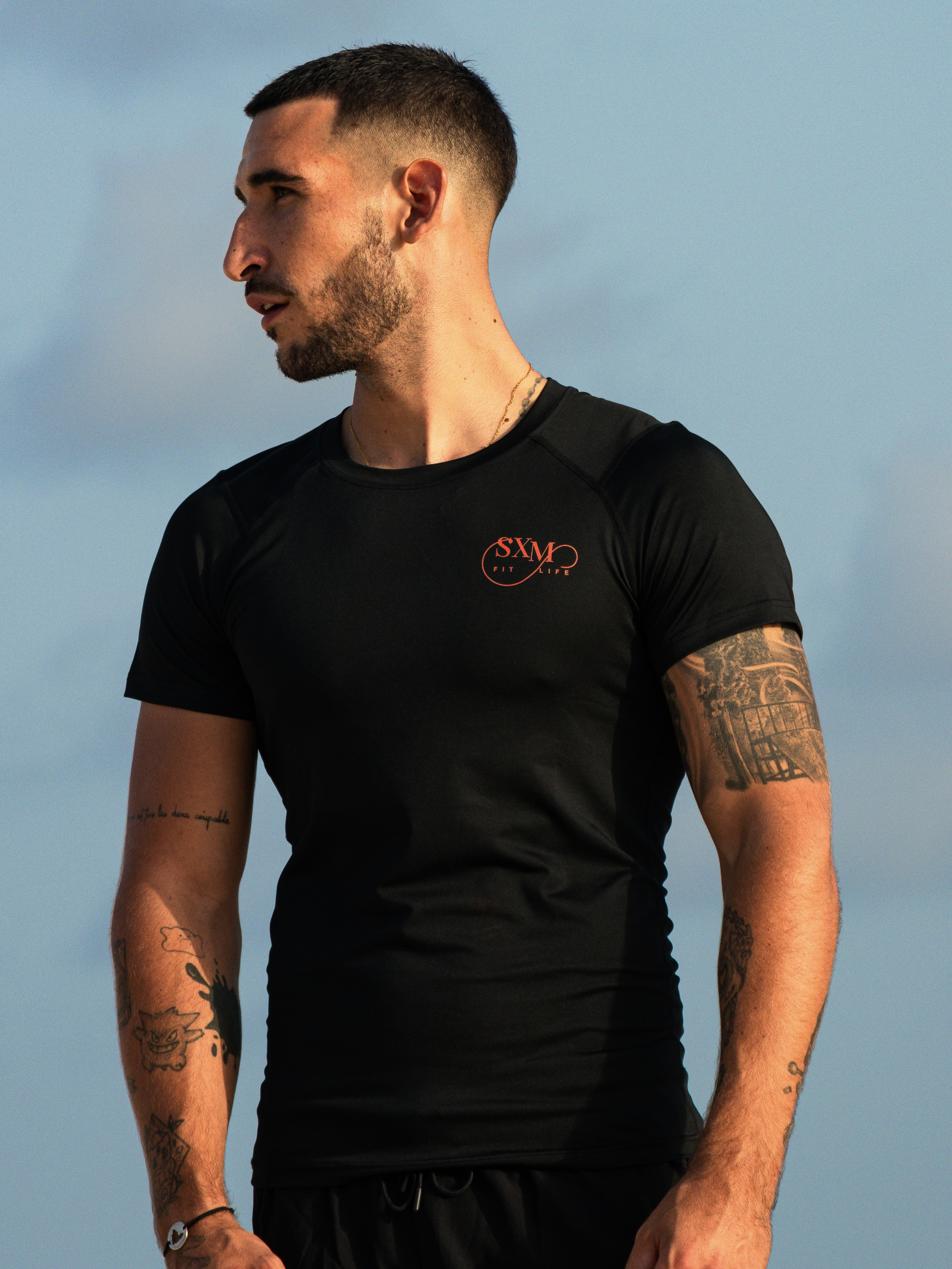T-shirt BOUNCE Fit Noir / Orange